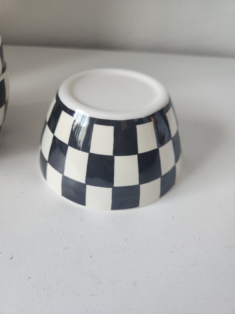 Bella Lux Black and White Checker Melamine Dip Bowls - Set of 4 - Picture 2 of 8